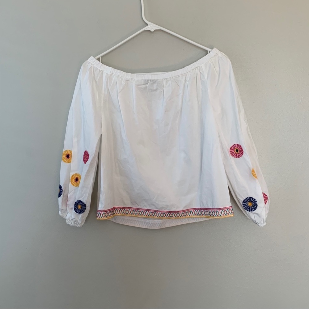Madewell Embroidered off the shoulder Blouse - Picture 9 of 10